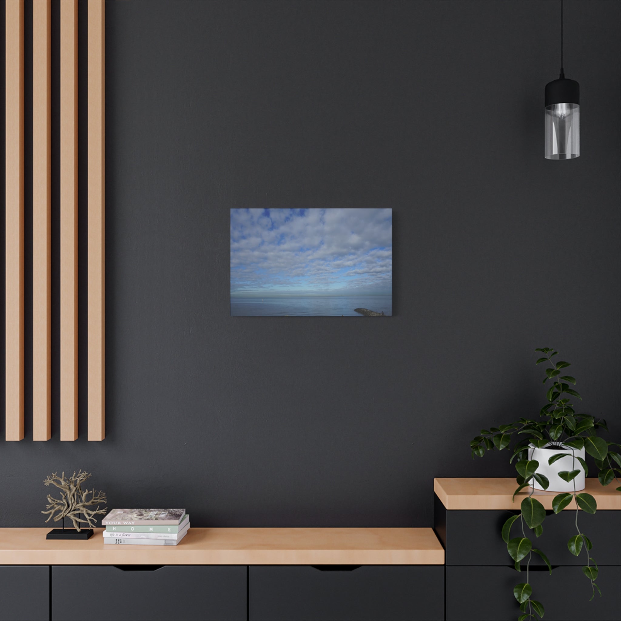 Artistic Ocean Blue Canvas Print, Seascape Wall Decor, Home Decoration, Coastal Art, Gift for Ocean Lovers