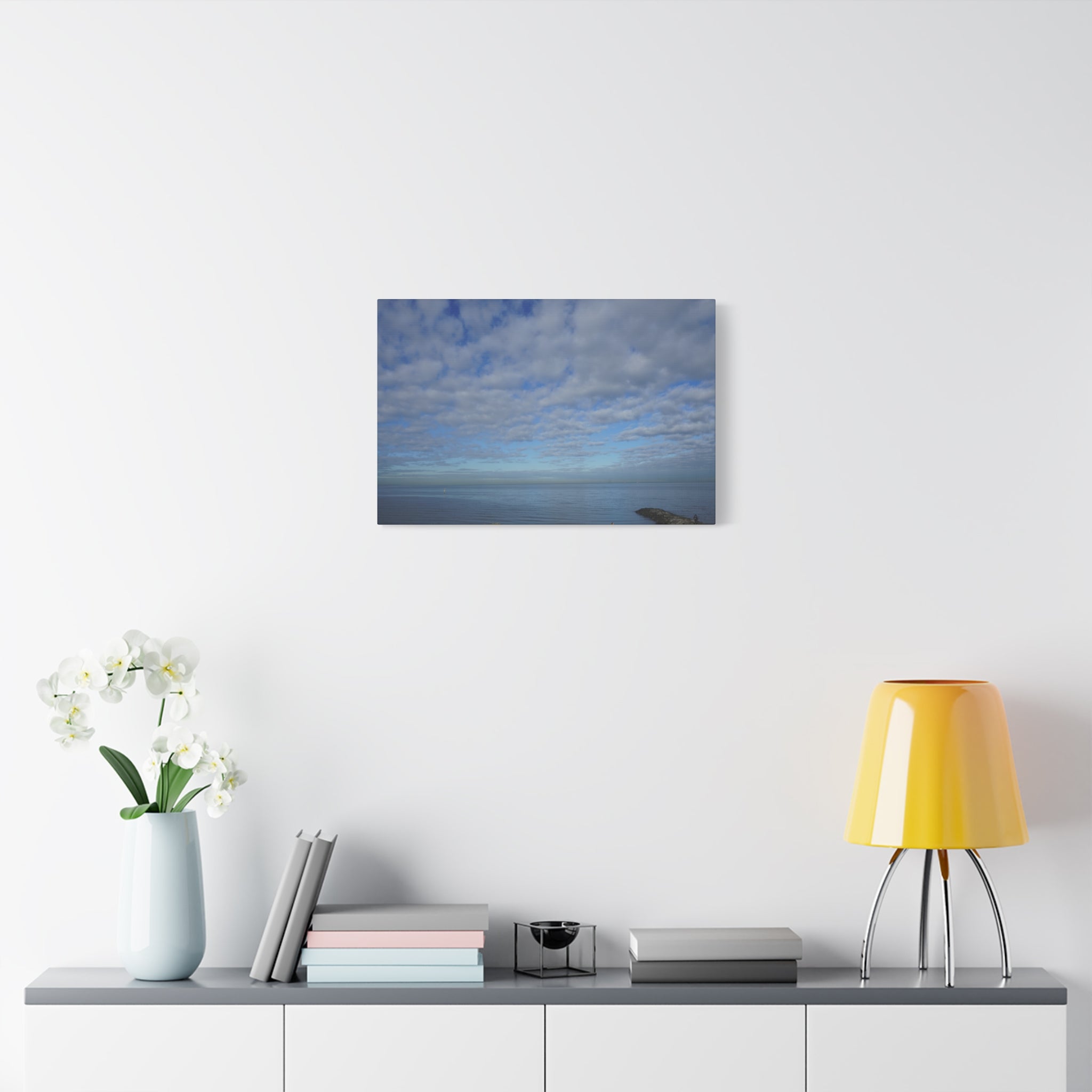 Artistic Ocean Blue Canvas Print, Seascape Wall Decor, Home Decoration, Coastal Art, Gift for Ocean Lovers