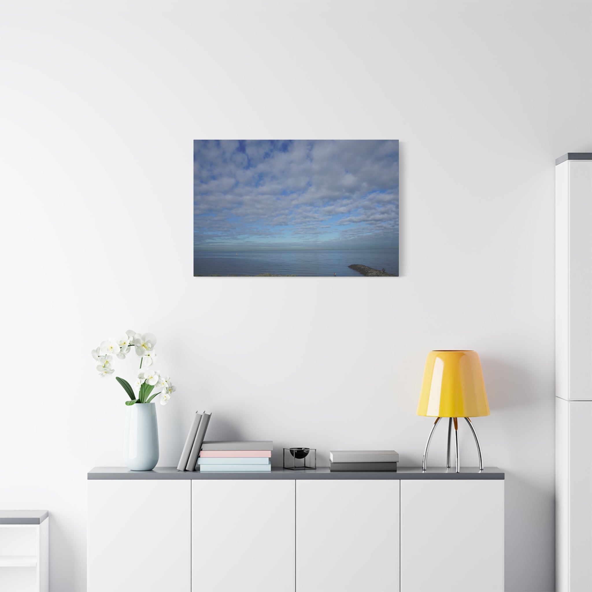 Artistic Ocean Blue Canvas Print, Seascape Wall Decor, Home Decoration, Coastal Art, Gift for Ocean Lovers