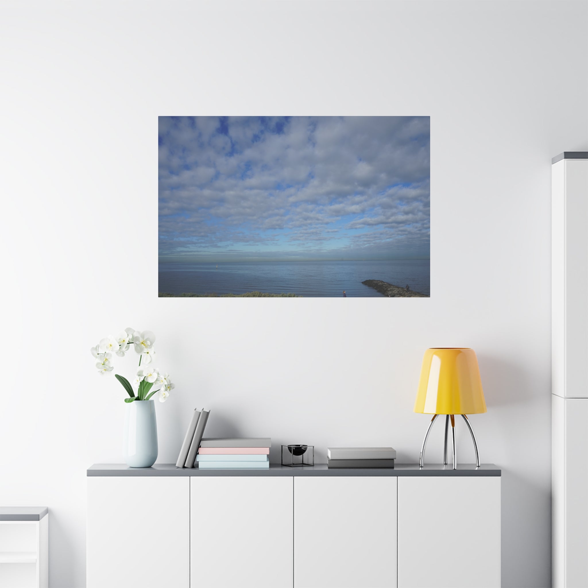 Artistic Ocean Blue Canvas Print, Seascape Wall Decor, Home Decoration, Coastal Art, Gift for Ocean Lovers