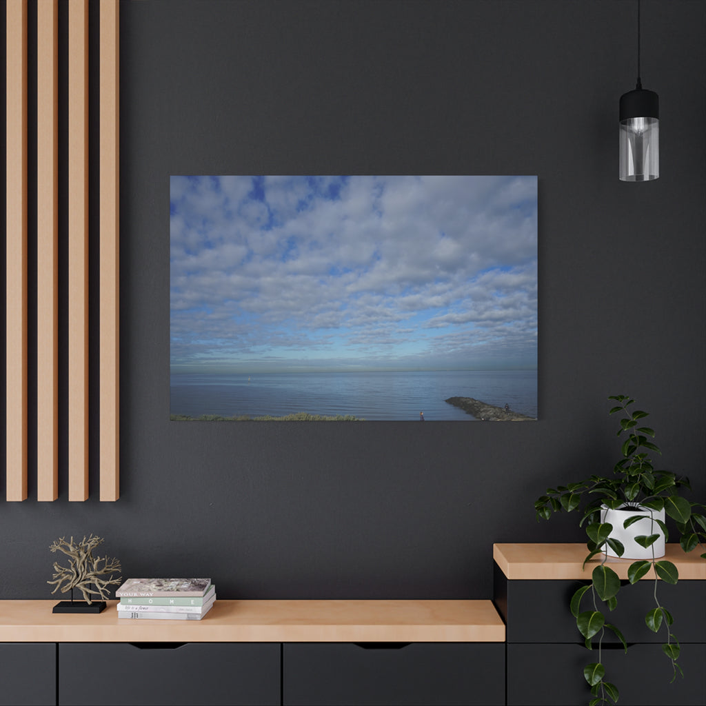 Artistic Ocean Blue Canvas Print, Seascape Wall Decor, Home Decoration, Coastal Art, Gift for Ocean Lovers