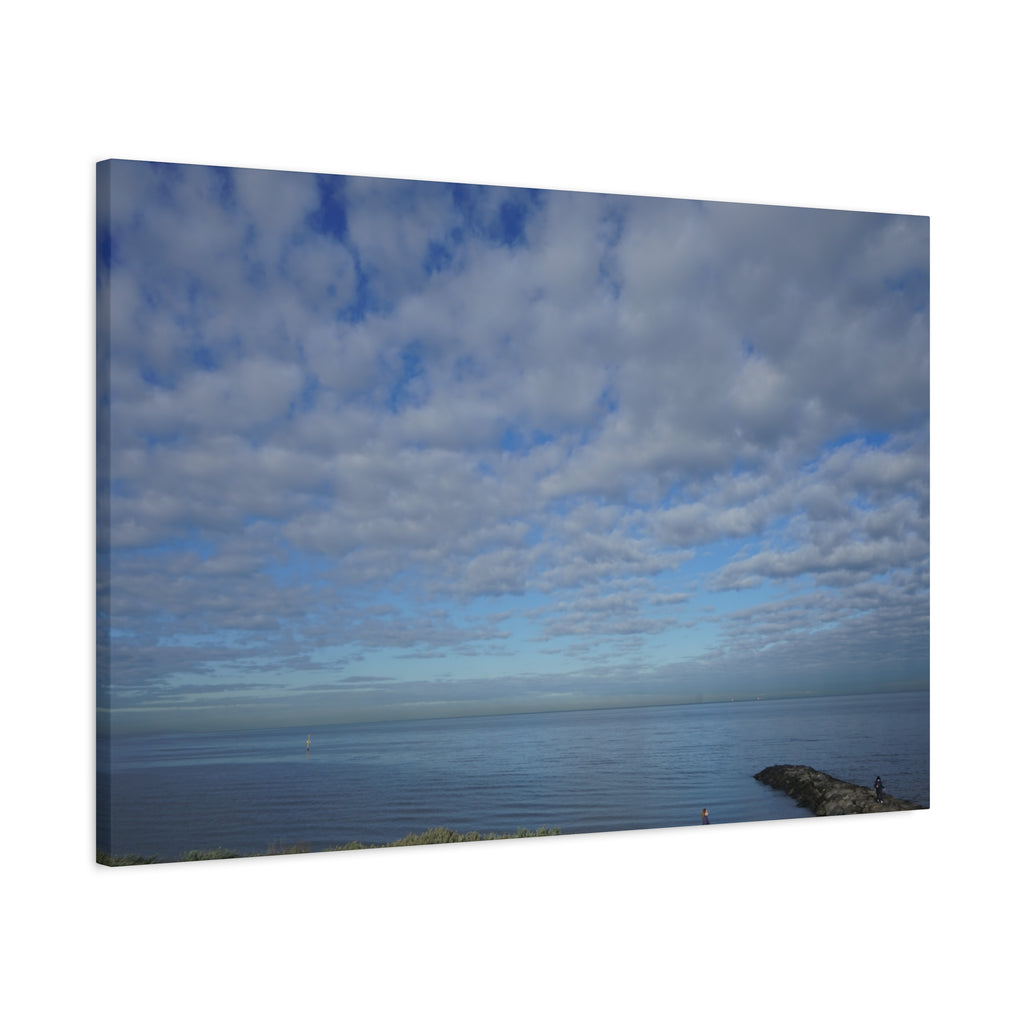 Artistic Ocean Blue Canvas Print, Seascape Wall Decor, Home Decoration, Coastal Art, Gift for Ocean Lovers